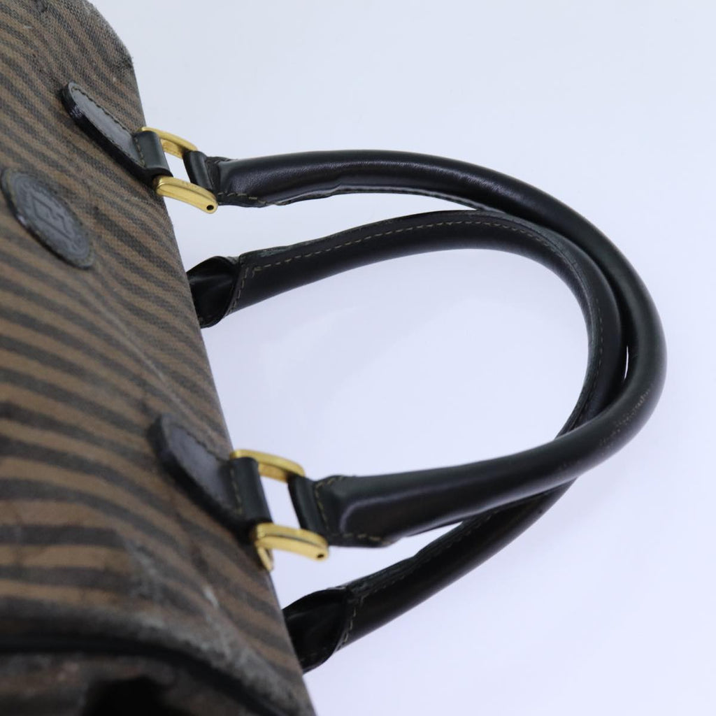 FENDI Zucchino Canvas Shoulder Bag 2Set Black Brownti1610