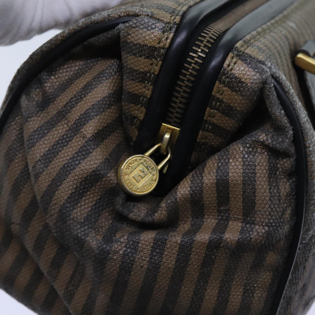 FENDI Zucchino Canvas Shoulder Bag 2Set Black Brownti1610