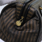 FENDI Zucchino Canvas Shoulder Bag 2Set Black Brownti1610