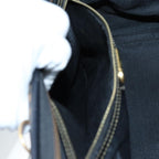 FENDI Zucchino Canvas Shoulder Bag 2Set Black Brownti1610