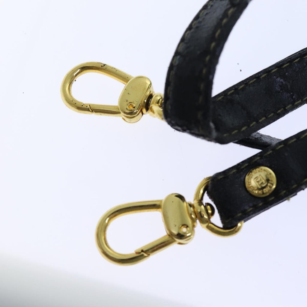 FENDI Zucchino Canvas Shoulder Bag 2Set Black Brownti1610