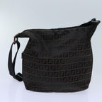 FENDI Zucchino Canvas Shoulder Bag 2Set Black Brownti1610