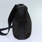 FENDI Zucchino Canvas Shoulder Bag 2Set Black Brownti1610