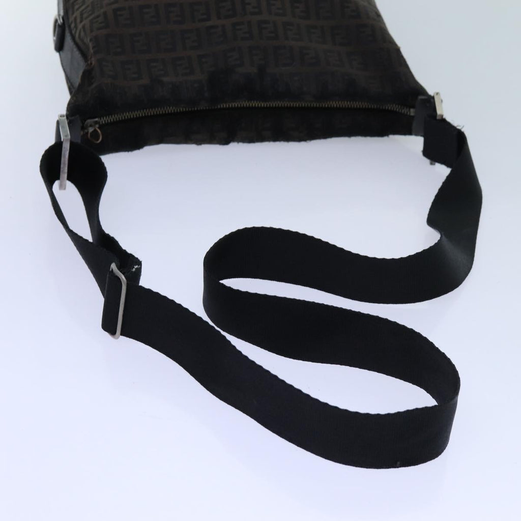 FENDI Zucchino Canvas Shoulder Bag 2Set Black Brownti1610