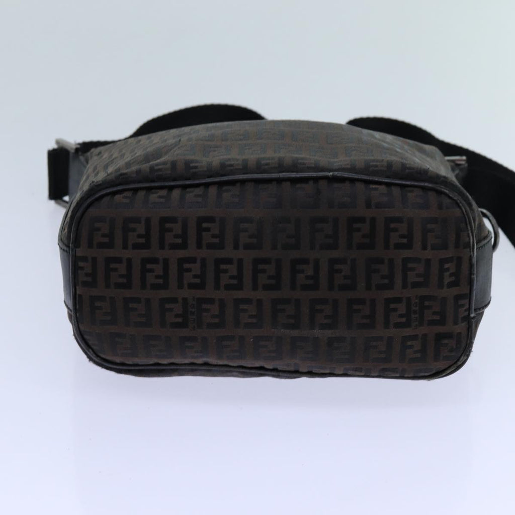 FENDI Zucchino Canvas Shoulder Bag 2Set Black Brownti1610