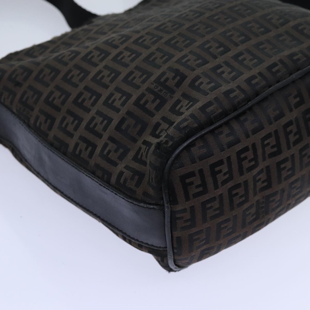 FENDI Zucchino Canvas Shoulder Bag 2Set Black Brownti1610