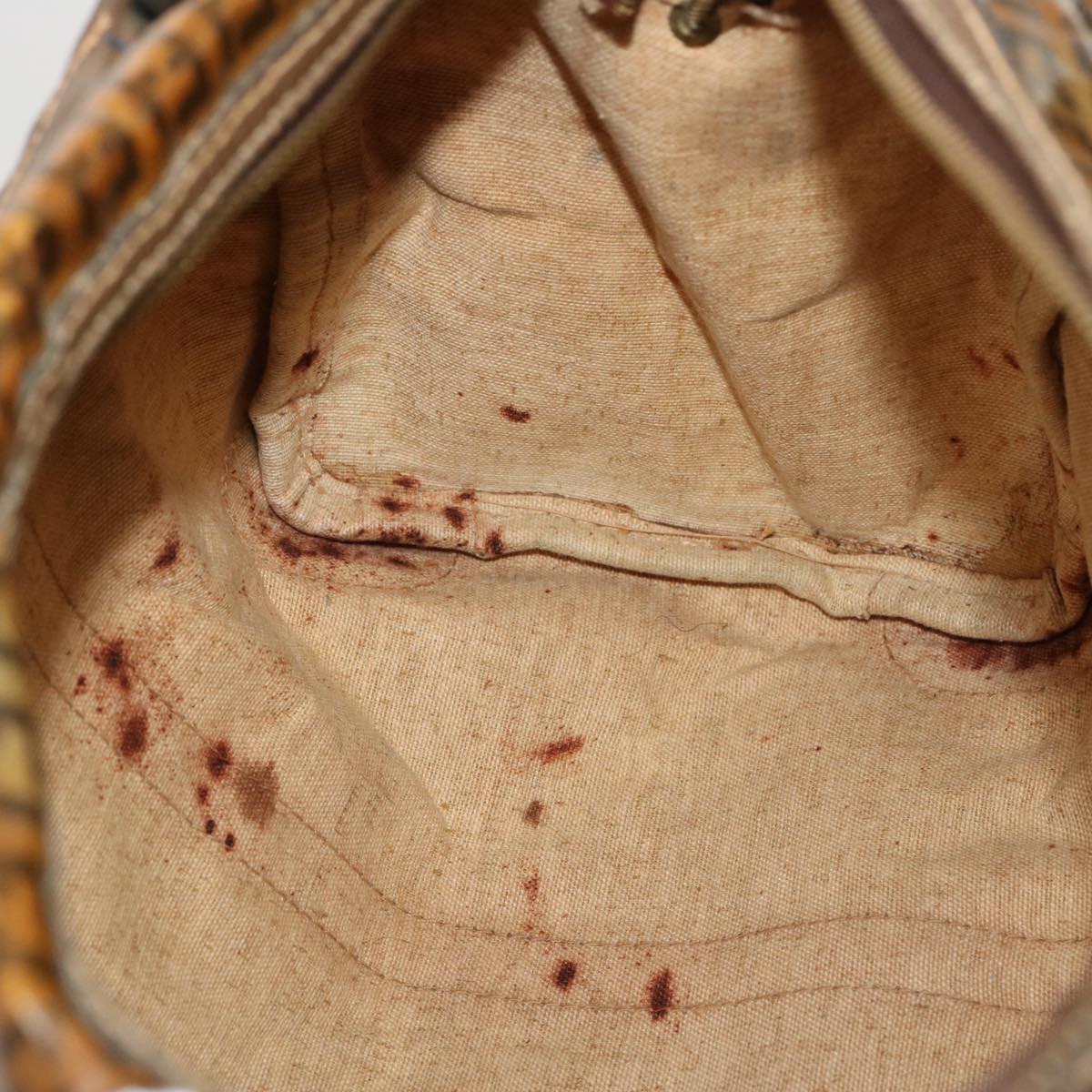 FENDI Zucchino Canvas Hand Bag 3Set Beige Brownti1666