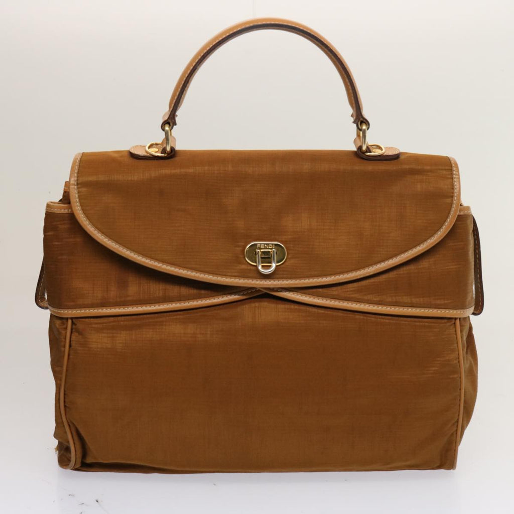 FENDI Zucchino Canvas Hand Bag 3Set Beige Brownti1666