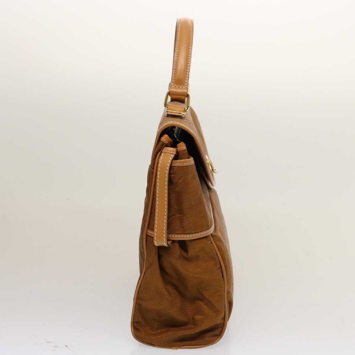 FENDI Zucchino Canvas Hand Bag 3Set Beige Brownti1666