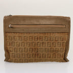 FENDI Zucchino Canvas Hand Bag 3Set Beige Brownti1666