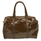 FENDI Zucchino Canvas Hand Bag 3Set Beige Brownti1666