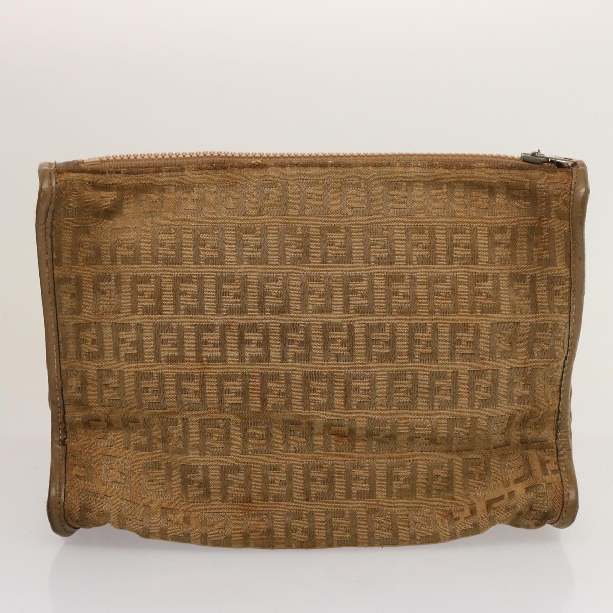 FENDI Zucchino Canvas Hand Bag 3Set Beige Brownti1666