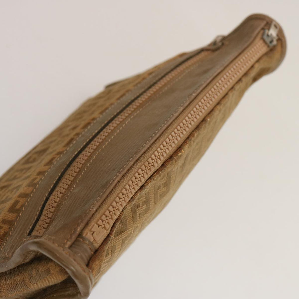 FENDI Zucchino Canvas Hand Bag 3Set Beige Brownti1666