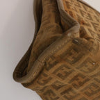 FENDI Zucchino Canvas Hand Bag 3Set Beige Brownti1666