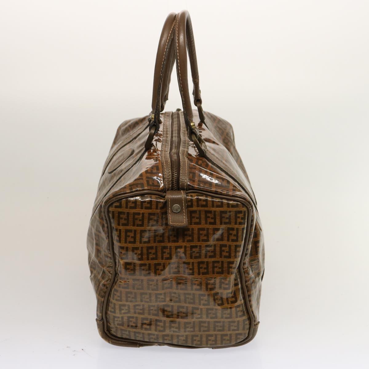 FENDI Zucchino Canvas Hand Bag 3Set Beige Brownti1666