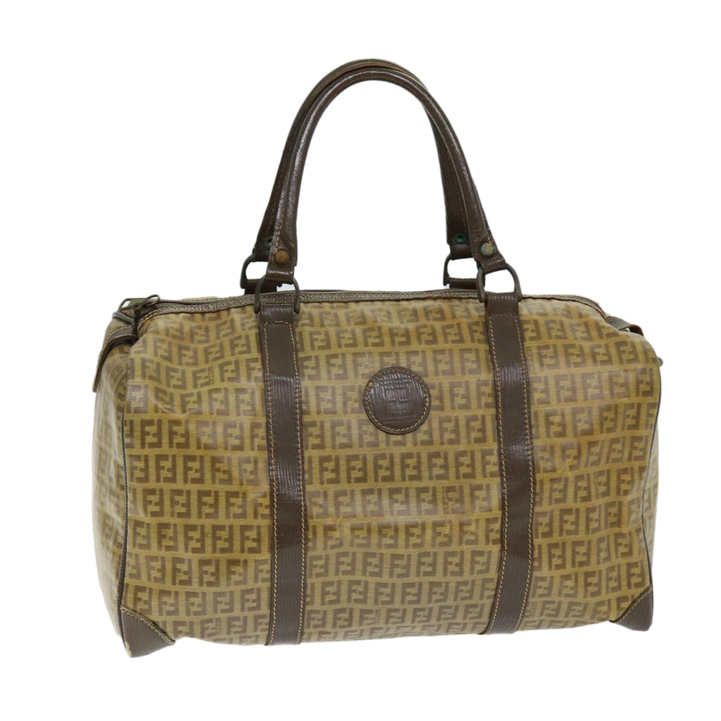 FENDI Zucchino Canvas Boston Bag Vintage Brownti1667