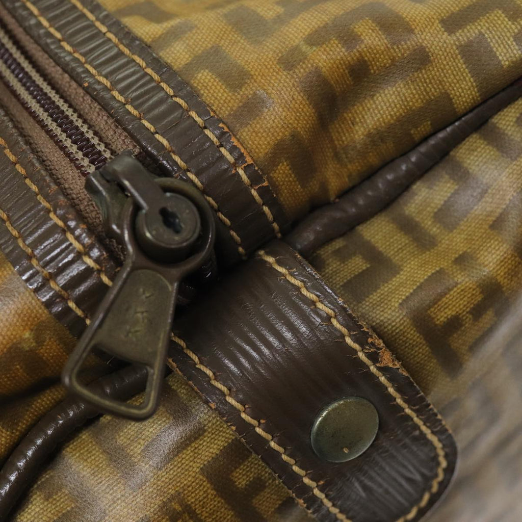 FENDI Zucchino Canvas Boston Bag Vintage Brownti1667