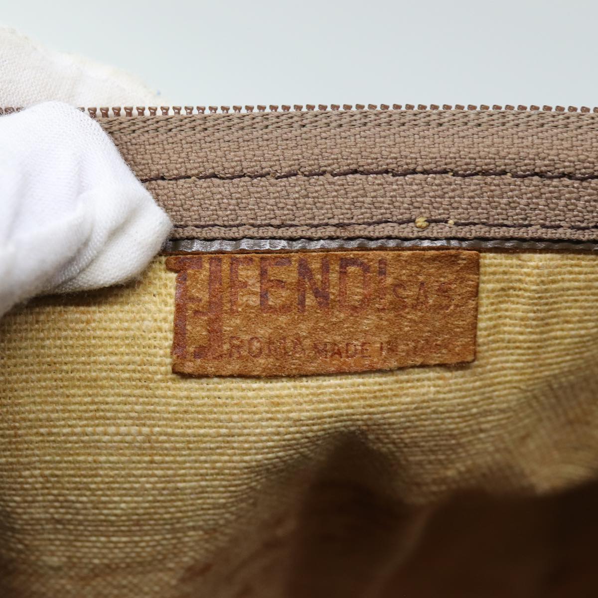 FENDI Zucchino Canvas Boston Bag Vintage Brownti1667