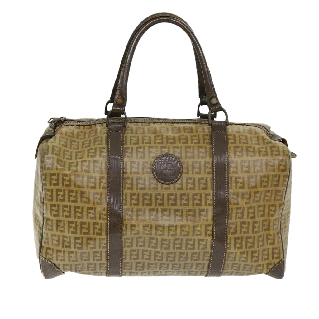 FENDI Zucchino Canvas Boston Bag Vintage Brownti1667