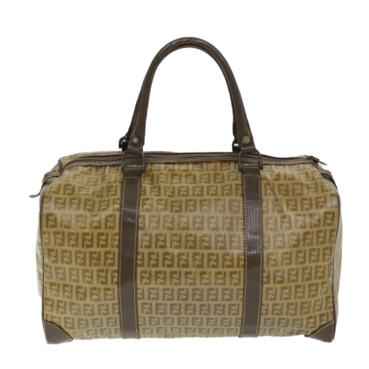 FENDI Zucchino Canvas Boston Bag Vintage Brownti1667