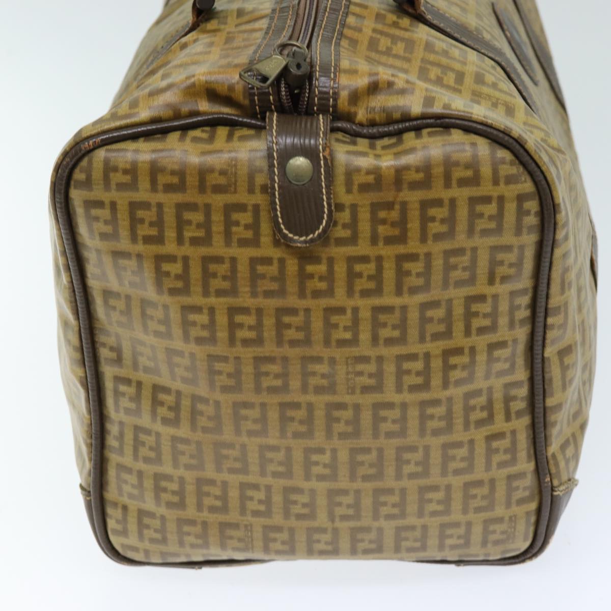 FENDI Zucchino Canvas Boston Bag Vintage Brownti1667