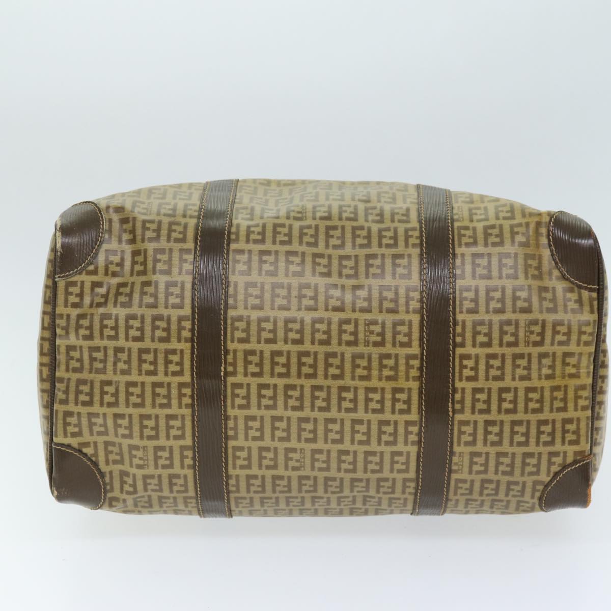 FENDI Zucchino Canvas Boston Bag Vintage Brownti1667