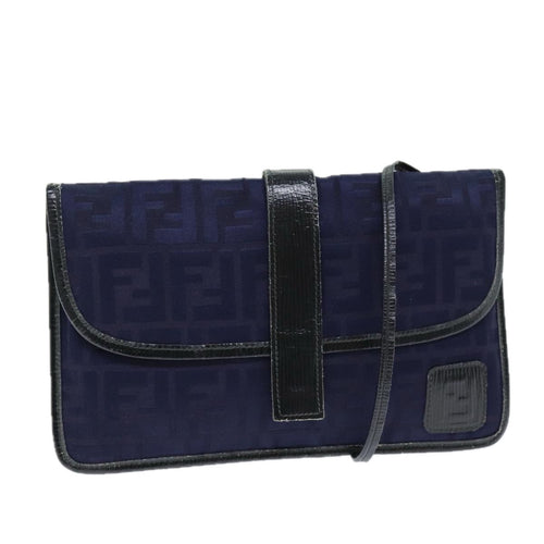FENDI Zucca Canvas Shoulder Bag Vintage Blueti1671