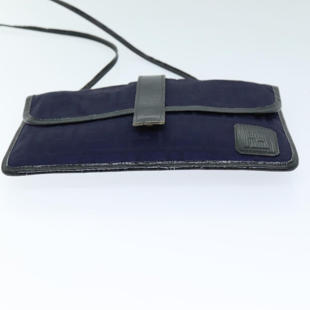 FENDI Zucca Canvas Shoulder Bag Vintage Blueti1671