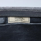 FENDI Pecan Canvas Clutch Bag Black Brownti1705