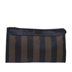 FENDI Pecan Canvas Clutch Bag Black Brownti1705