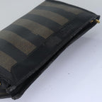 FENDI Pecan Canvas Clutch Bag Black Brownti1705