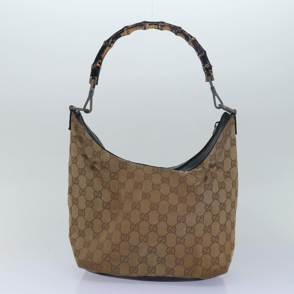 FENDI Gucci Bamboo GG Canvas Pecan Canvas Hand Bag 2Set Beige Blackti1766