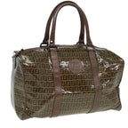 FENDI Zucchino Canvas Boston Bag Vintage Brownti1787