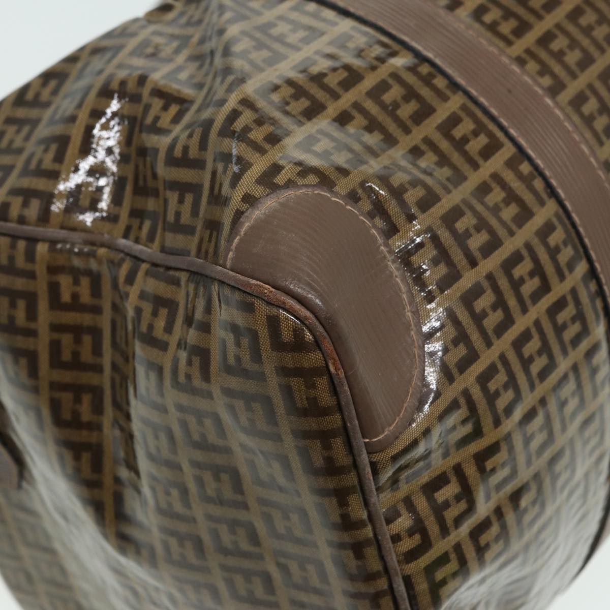 FENDI Zucchino Canvas Boston Bag Vintage Brownti1787