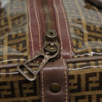 FENDI Zucchino Canvas Boston Bag Vintage Brownti1787