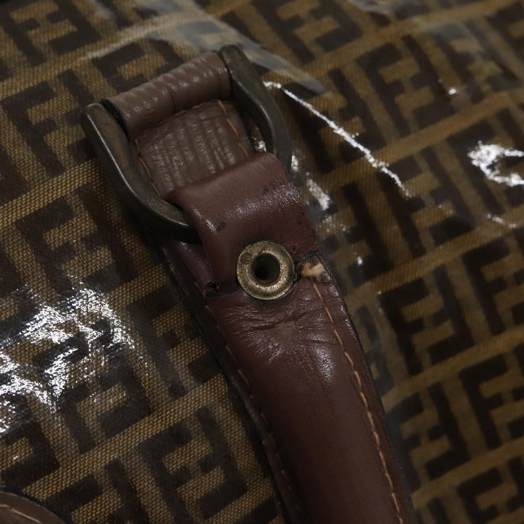 FENDI Zucchino Canvas Boston Bag Vintage Brownti1787