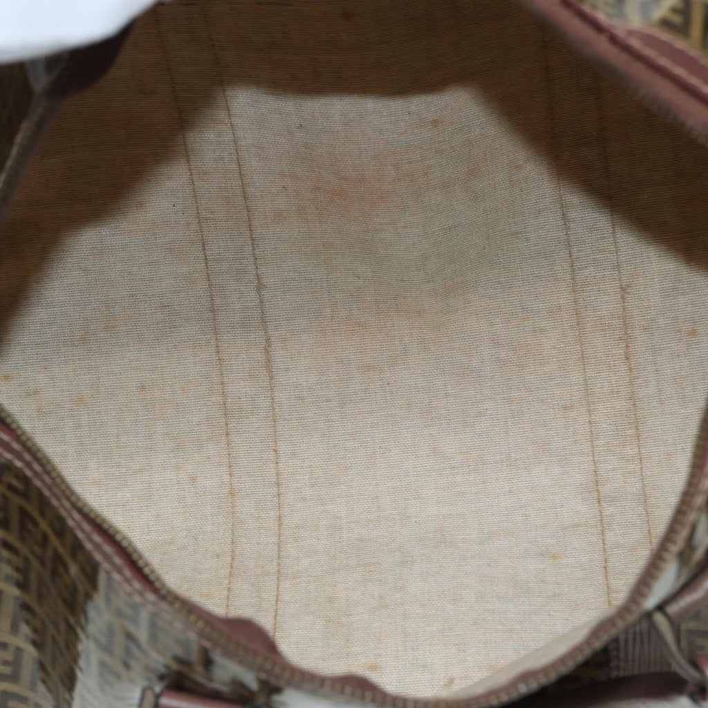 FENDI Zucchino Canvas Boston Bag Vintage Brownti1787