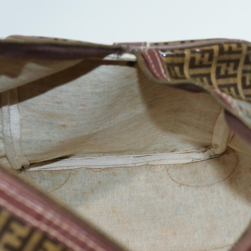 FENDI Zucchino Canvas Boston Bag Vintage Brownti1787