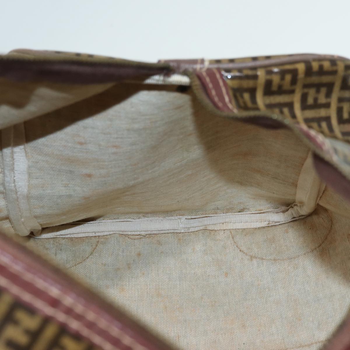 FENDI Zucchino Canvas Boston Bag Vintage Brownti1787