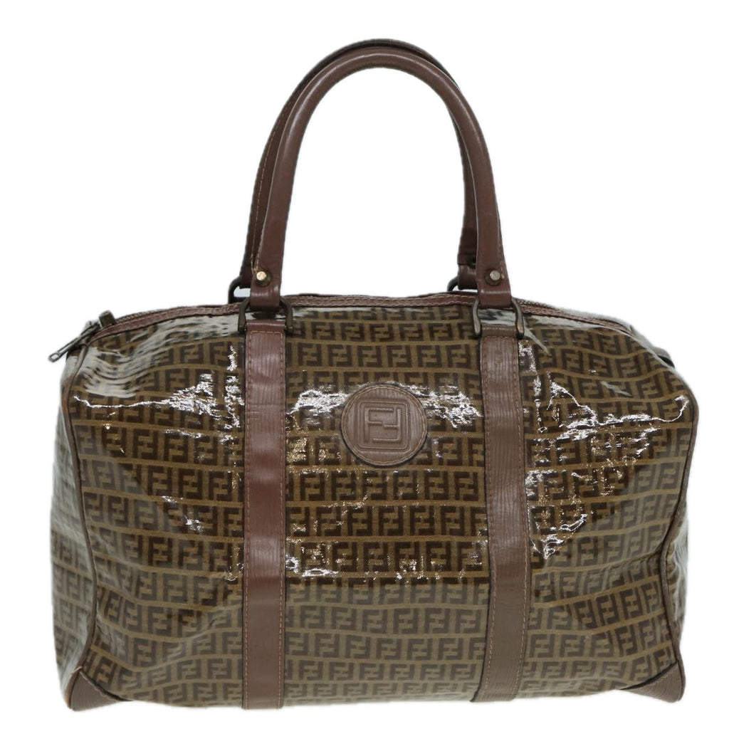 FENDI Zucchino Canvas Boston Bag Vintage Brownti1787