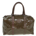 FENDI Zucchino Canvas Boston Bag Vintage Brownti1787