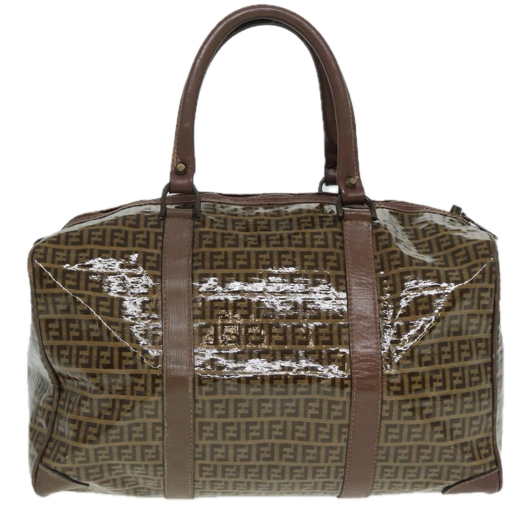 FENDI Zucchino Canvas Boston Bag Vintage Brownti1787