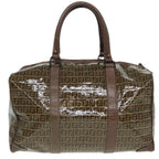 FENDI Zucchino Canvas Boston Bag Vintage Brownti1787