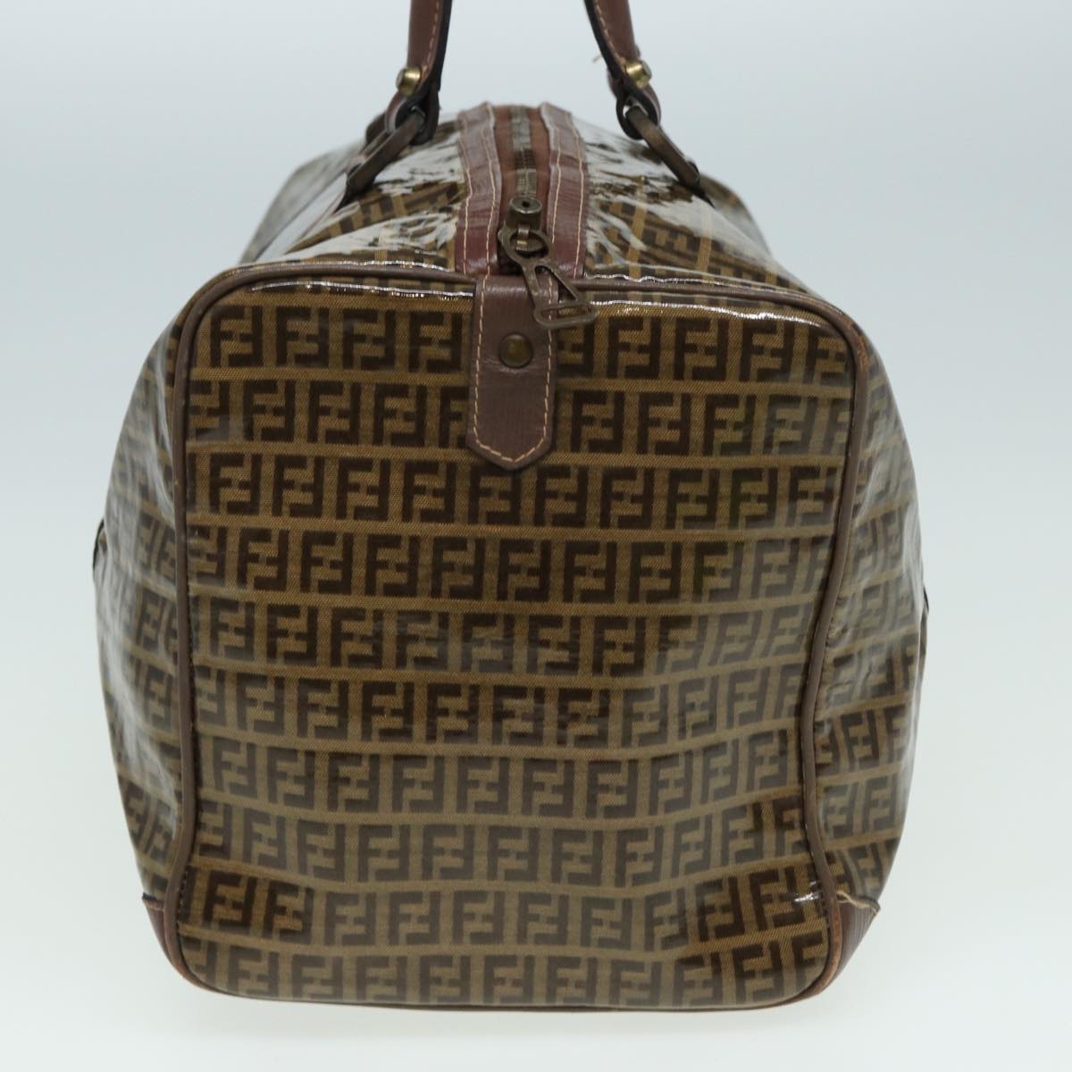 FENDI Zucchino Canvas Boston Bag Vintage Brownti1787