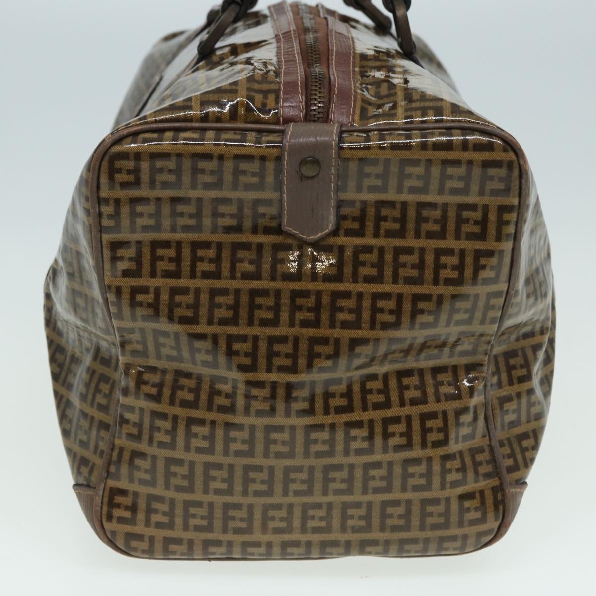 FENDI Zucchino Canvas Boston Bag Vintage Brownti1787