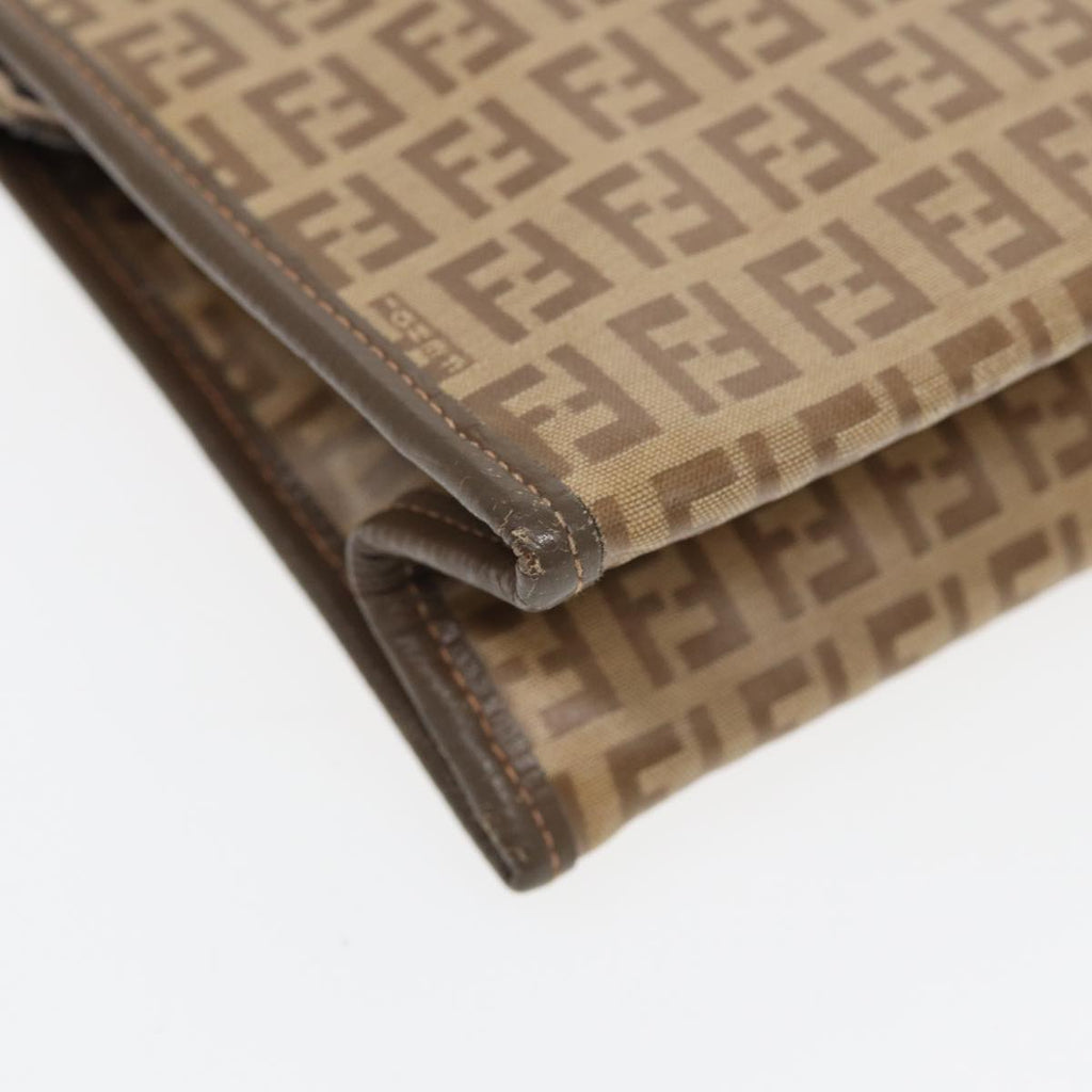 FENDI Zucchino Canvas Clutch Bag Beigeti1837