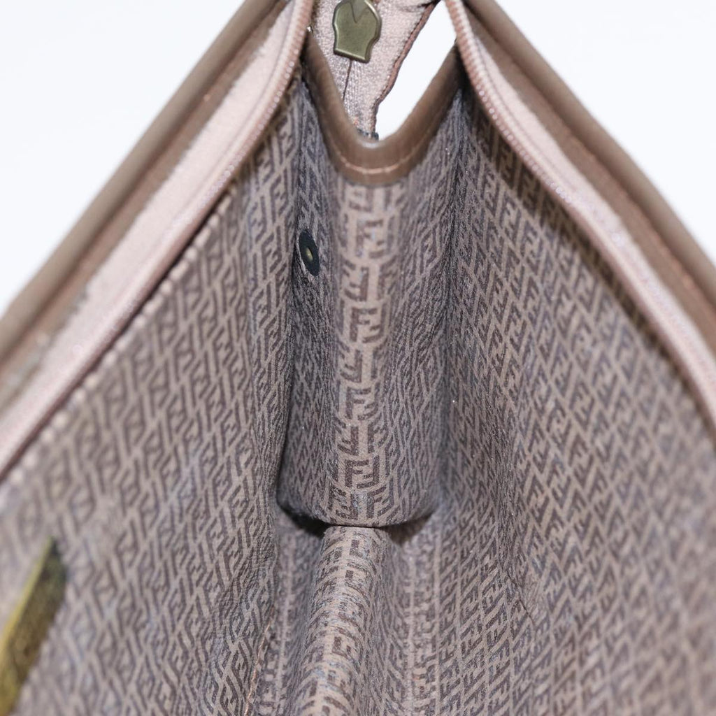 FENDI Zucchino Canvas Clutch Bag Beigeti1837