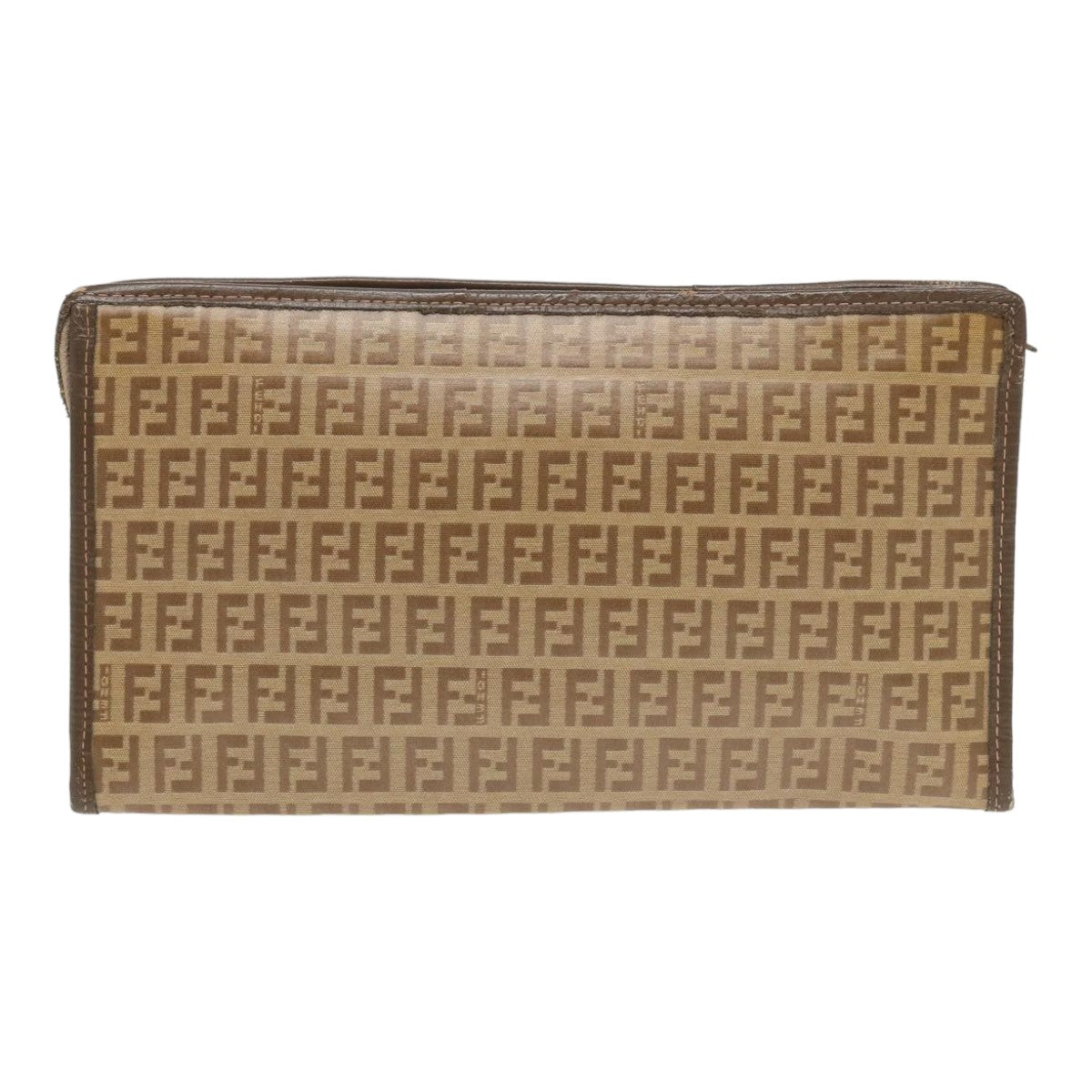 FENDI Zucchino Canvas Clutch Bag Beigeti1837