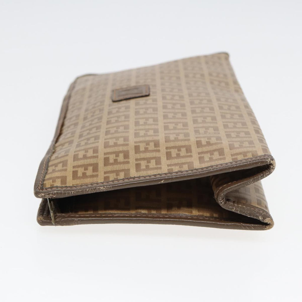 FENDI Zucchino Canvas Clutch Bag Beigeti1837