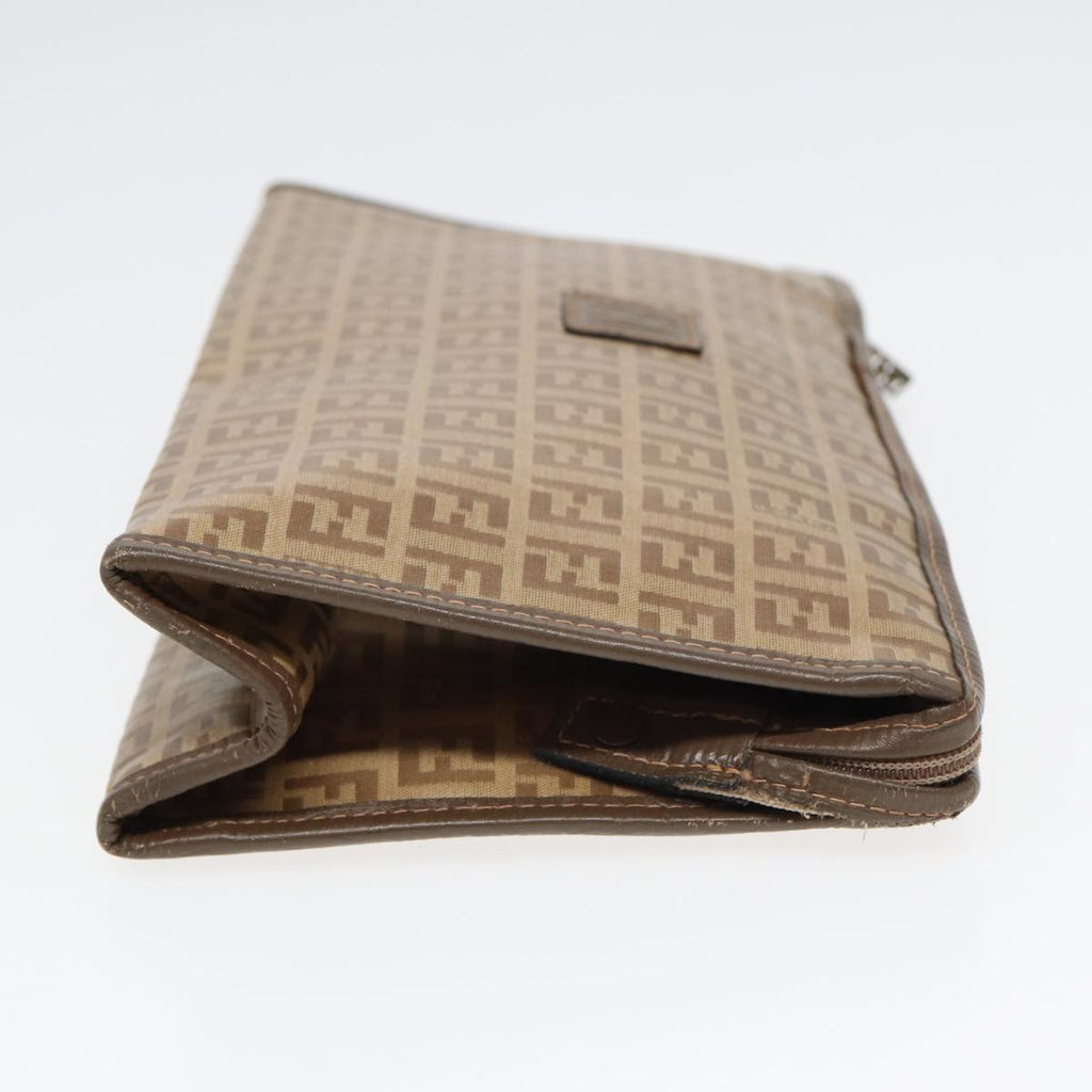 FENDI Zucchino Canvas Clutch Bag Beigeti1837